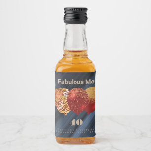 Etiqueta Para Botella De Licor Fabuloso Yo, Globo de cumpleaños número 40 Rojo Ma