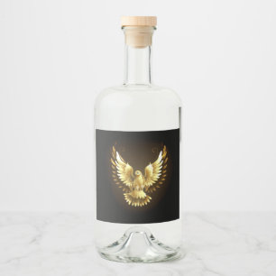 Etiqueta Para Botella De Licor Falsa paloma de paz del Relieve metalizado dorado
