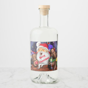 Etiqueta Para Botella De Licor Famoso Santa y Navidades de renos Fiesta Cheys