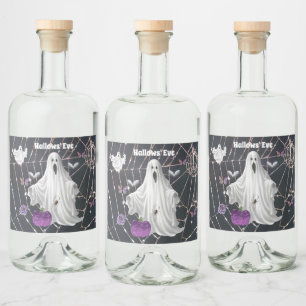 Etiqueta Para Botella De Licor Fantasma de la víspera de los Hallowes