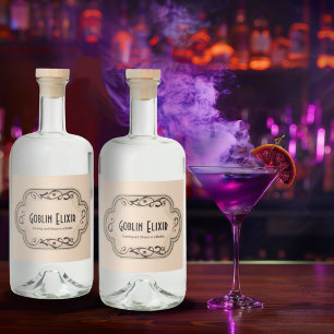 Etiqueta Para Botella De Licor Fantasmas y Boos Werewolf Apothecary