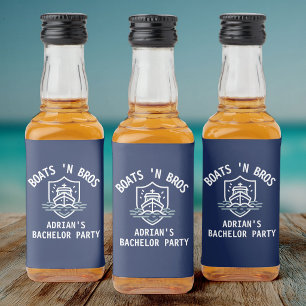 Etiqueta Para Botella De Licor Favor de Despedida de Soltero Boats N Bros Náutico