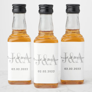 Etiqueta Para Botella De Licor favor de la boda monocasco con chocolate elegante