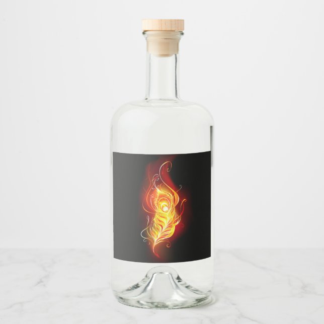 Etiqueta Para Botella De Licor Feather Peacock (Anverso)