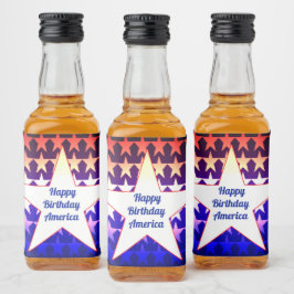Etiqueta Para Botella De Licor Feliz cumpleaños a Estados Unidos