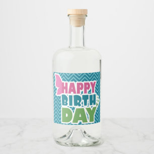 Etiqueta Para Botella De Licor Feliz cumpleaños mariposa azul