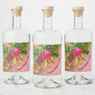 Etiqueta Para Botella De Licor Feliz Día de la Madre, personalizado