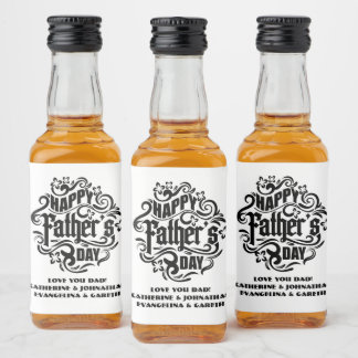 Etiqueta Para Botella De Licor Feliz Día del Padre Día del licor vintage diversió