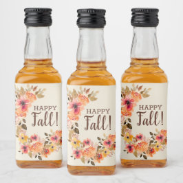 Etiqueta Para Botella De Licor Feliz Otoño Floral Swag Mini