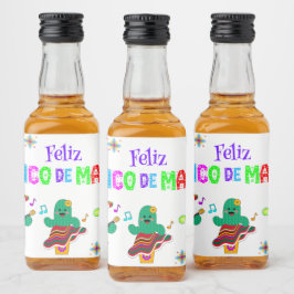 Etiqueta Para Botella De Licor Festividad colorida Cinco de Mayo 2025 Cactus de b