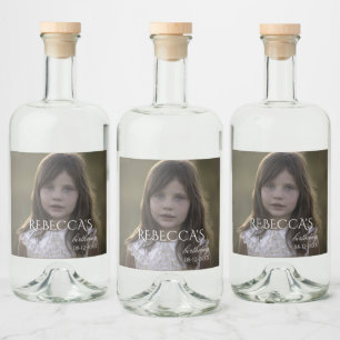 Etiqueta Para Botella De Licor Festividad de cumpleaños de fotos de chica persona