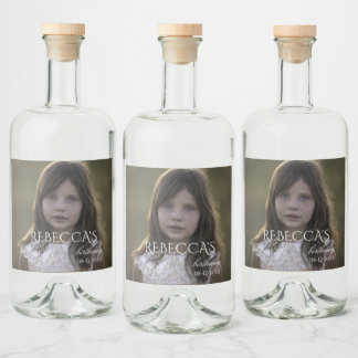 Etiqueta Para Botella De Licor Festividad de cumpleaños de fotos de chica persona