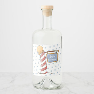 Etiqueta Para Botella De Licor Festividad personalizada de polo a rayas de Rótulo