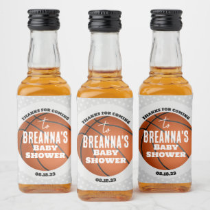 Etiqueta Para Botella De Licor Fiesta Baby Shower de baloncesto