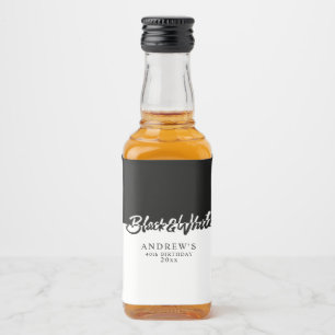 Etiqueta Para Botella De Licor Fiesta blanco y negro con estilo