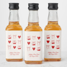 Etiqueta Para Botella De Licor Fiesta de Bachelorette de Cerezo Rojo