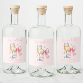 Etiqueta Para Botella De Licor Fiesta de Despedida de Soltera Coquette Rosa 