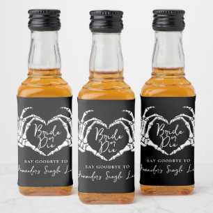 Etiqueta Para Botella De Licor Fiesta de Despedida de Soltera Corazón Gótico Brid