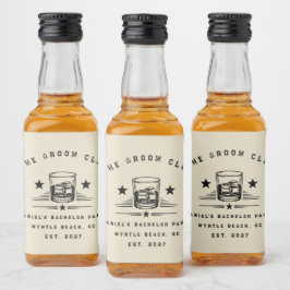 Etiqueta Para Botella De Licor Fiesta de Despedida de Soltero Personalizada con T