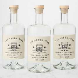 Etiqueta Para Botella De Licor Fiesta de Despedida de Soltero Personalizada con T