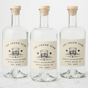 Etiqueta Para Botella De Licor Fiesta de Despedida de Soltero Personalizada con T