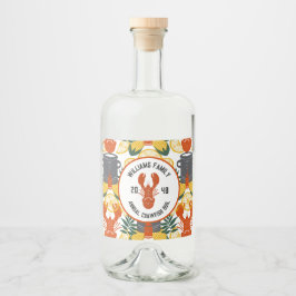 Etiqueta Para Botella De Licor Fiesta de hierba de langosta - Celebración del Mar