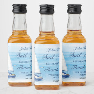 Etiqueta Para Botella De Licor Fiesta de jubilación Sail Away Náutica Barco Yate