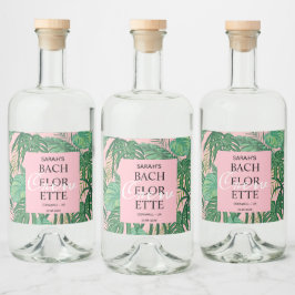 Etiqueta Para Botella De Licor Fiesta de la tripulación de bachillerato rosa de p