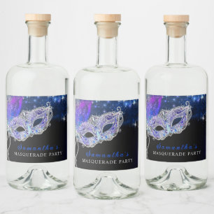 Etiqueta Para Botella De Licor Fiesta de mascarada personalizada