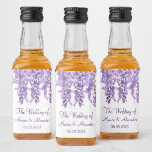 Etiqueta Para Botella De Licor Fiesta de matrimonio de la hiedra morada floral de