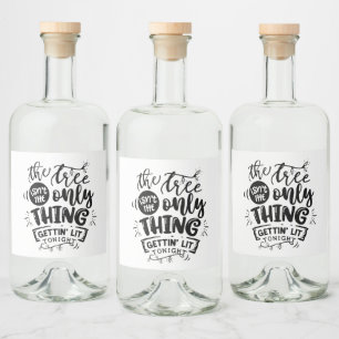 Etiqueta Para Botella De Licor fiesta de Navidades iluminados