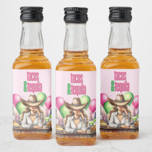 Etiqueta Para Botella De Licor Fiesta Mexicana de Tacos y Tequila