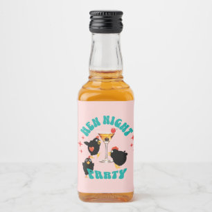 Etiqueta Para Botella De Licor Fiesta Nocturna de Gallinas Divertidas Gallina Div