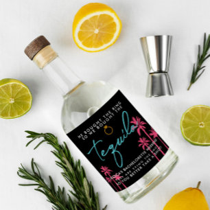 Etiqueta Para Botella De Licor Fin de semana de Bachelorette en Miami Tropical