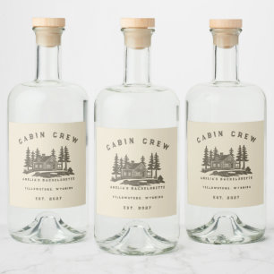 Etiqueta Para Botella De Licor Fin de semana de camping con tema de campamento pa
