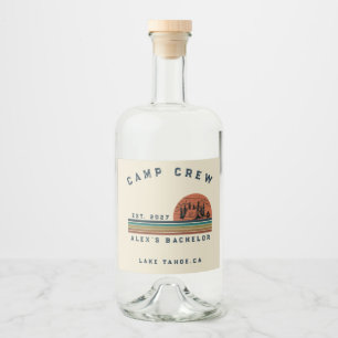 Etiqueta Para Botella De Licor Fin de semana de camping personalizado para desped