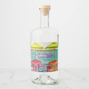 Etiqueta Para Botella De Licor Fin de semana de soltera con ambiente de Key West