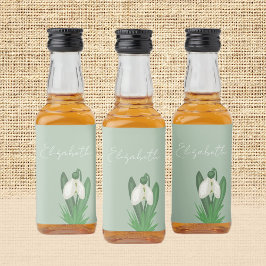 Etiqueta Para Botella De Licor Flor delicada de Galanthus de primavera