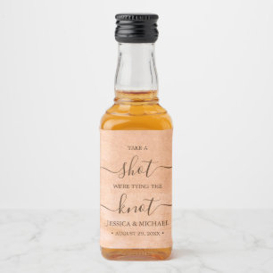 Etiqueta Para Botella De Licor Flor Gerbera en el Boda de melocotón abstracto