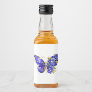 Etiqueta Para Botella De Licor Flor Sapphire Mariposa