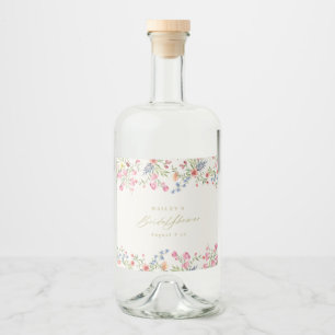 Etiqueta Para Botella De Licor floral boho primavera boda ducha de novia