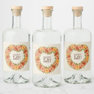 Etiqueta Para Botella De Licor Floral de Otoño de Follaje Otoñal