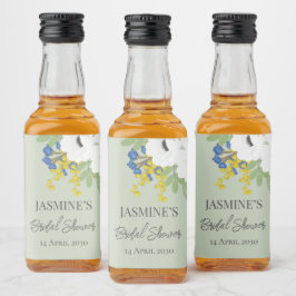 Etiqueta Para Botella De Licor Floral de primavera blanca ducha de novias
