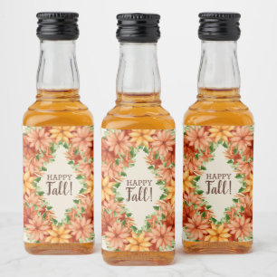 Etiqueta Para Botella De Licor Floral Otoñal de Otoño Mini