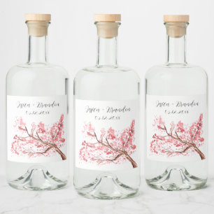 Etiqueta Para Botella De Licor Flores acuáticas de flores de flores de flores de 