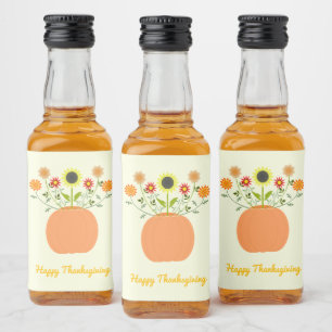 Etiqueta Para Botella De Licor Flores de Acción de Gracias en Personalizado de Ca
