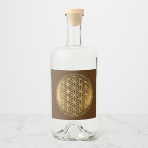 Etiqueta Para Botella De Licor FLORES DE LA VIDA - Geometría Sagrada Medaillon 1