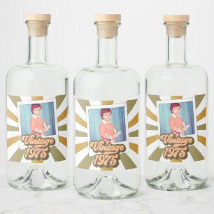 Etiqueta Para Botella De Licor Foto de cumpleaños número 50 Vintage 1975