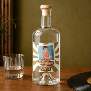 Etiqueta Para Botella De Licor Foto de cumpleaños número 50 Vintage 1976