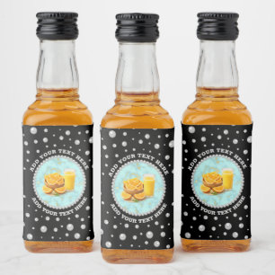 Etiqueta Para Botella De Licor Foto personalizada con círculo de perlas sobre neg